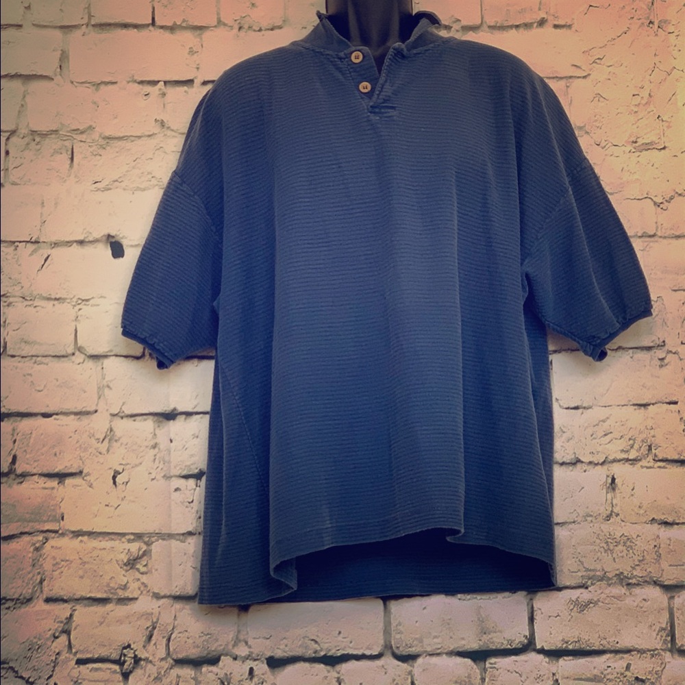C.I.T.Y Streets Vintage Rib Polo Shirt Blue/Black